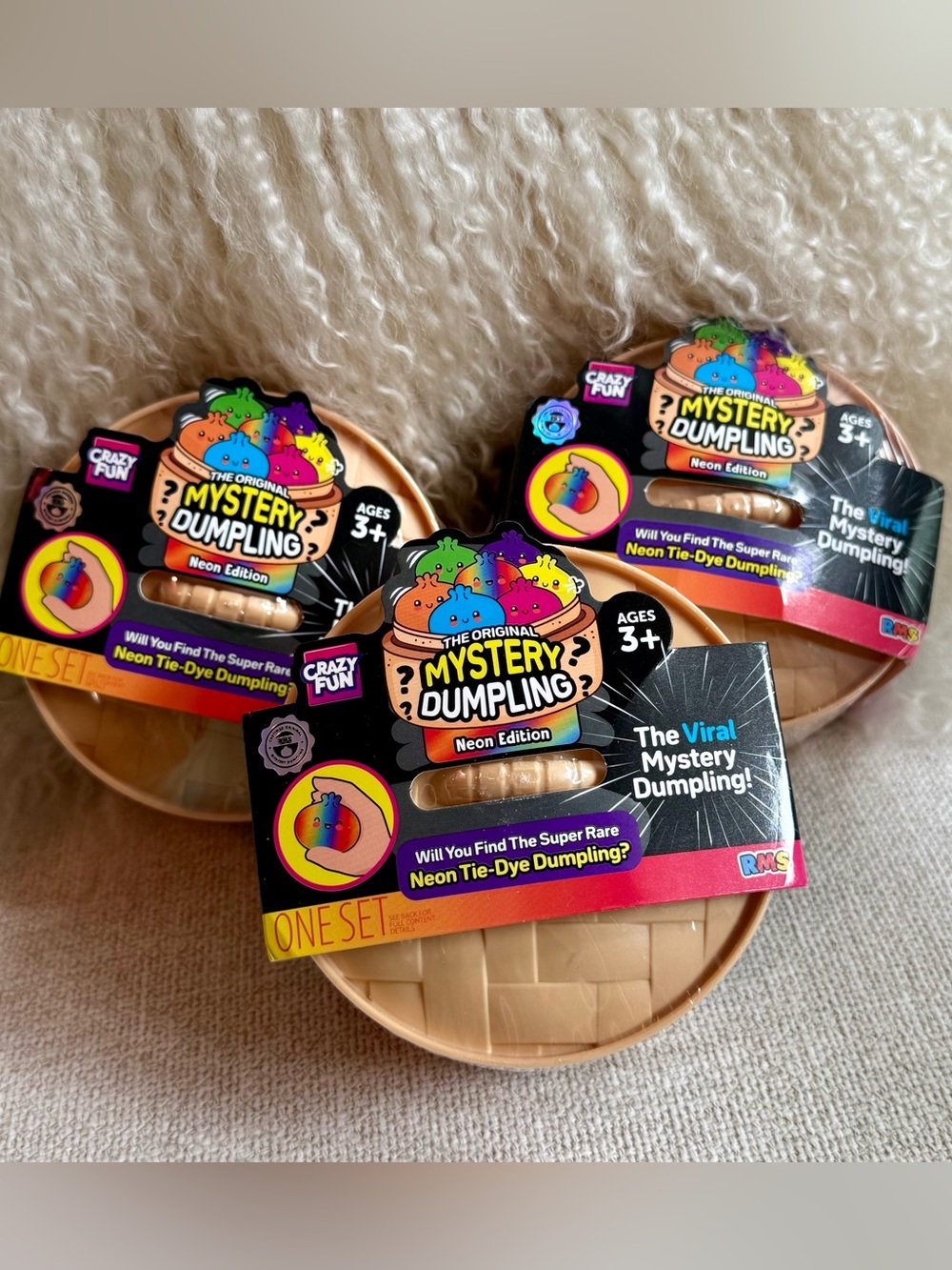 RMS Crazy Fun Neon Mystery Dumpling Bundle of 3 | NEW Sealed | Blind Box Toy